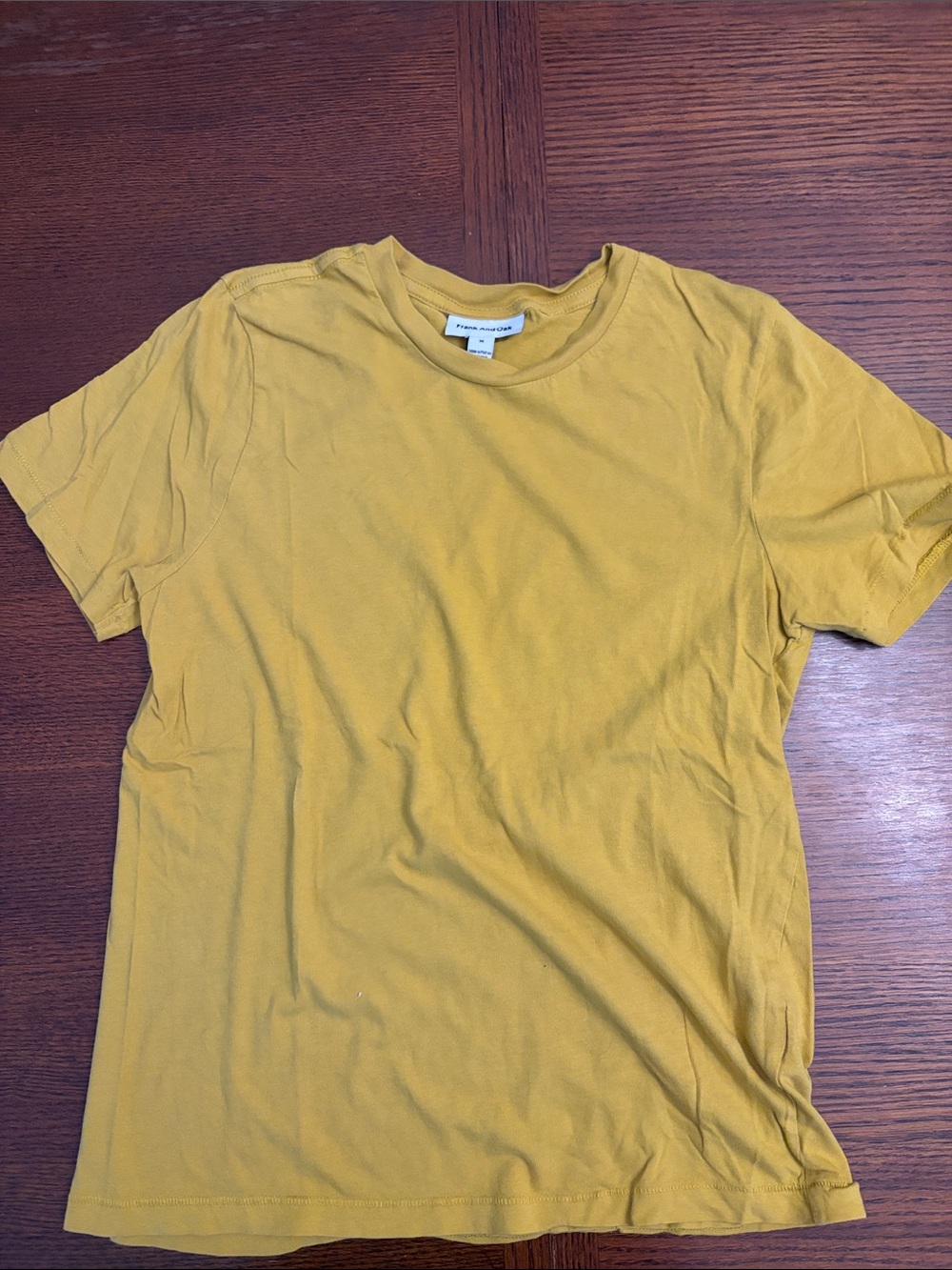Frank & Oak Yellow Short Sleeve Crew Tee